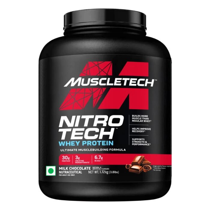 MuscleTech Nitro-Tech Whey Protein, 1.72kg (3.8lbs), Milk Chocolate, 30g Protein