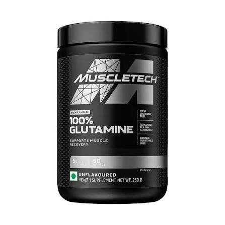 Muscletech Glutamine | Muscletech Platinum 100% Glutamine | Post Workout Recovery Drink | L-Glutamine Powder For Men & Women | Muscle Recovery | Unflavored (50 Servings)