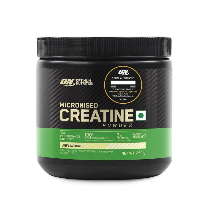 Optimum Nutrition (ON) Micronized Creatine Powder – 250 g, 83 Serves, 3g of 100% Creatine Monohydrate per serve
