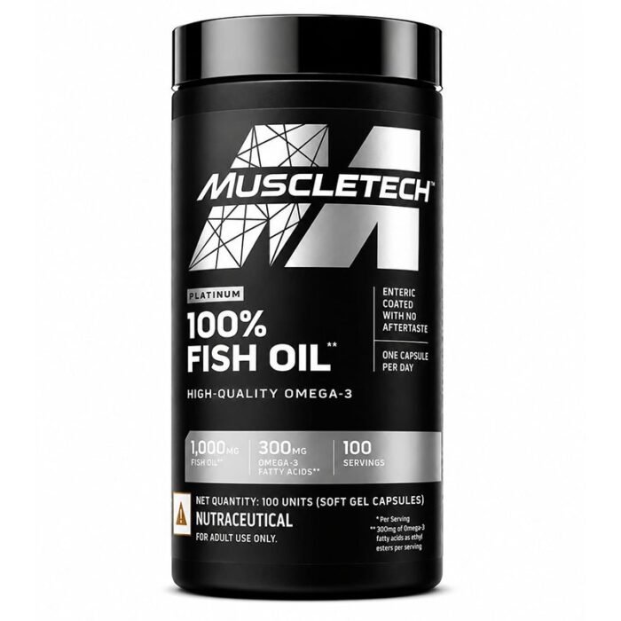 MuscleTech Platinum Fish Oil For Men And Women, 1000Mg Omega 3 With 180 Mg 120 Mg Dha , 100 Softgels